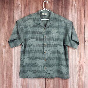 Tommy Bahama Mens XL Hawaiian Aloha Floral Palm Tree Silk Button Up Camp Shirt